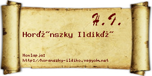 Horánszky Ildikó névjegykártya