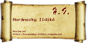 Horánszky Ildikó névjegykártya